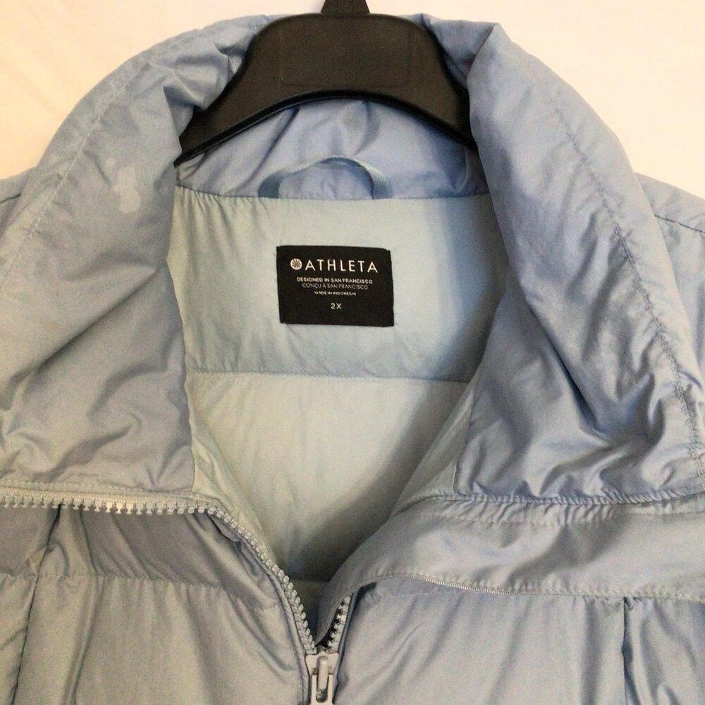 Athleta Light Blue Down Puffer Jacket | Women’s 2X - Picture 2 of 13